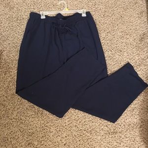 XL Navy Pants with elastic waist and drawstring